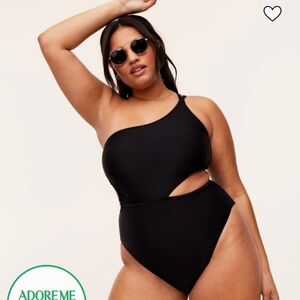 NWT Adore Me Dustin Monokini black one piece cut out bathing suit Sz XL